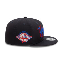 (S/M) New York Yankees Cap Flat Peak Wordmark Patch Navy 9FIFTY New Era