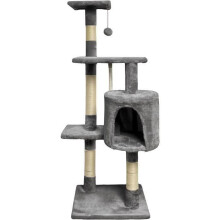 PALOMA Árvore de gato cinza escuro 40 x 40 x 114cm - 3 plataformas, 1 corda, 1 nicho, postes para arranhar