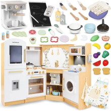 Cozinha Infantil de Madeira - MAMABRUM - MAM171 COZINHA - Interativa com Iluminação LED - 50 Acessórios Inclusos