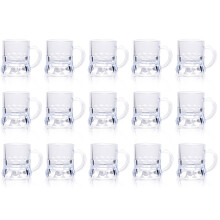 (15pcs/set) Mini-Bierkrüge, 1 Unze, durchsichtige Plastikbecher mit Griffen, Party-Trinkgeschirr, maschinenwaschbar, Wasserbecher