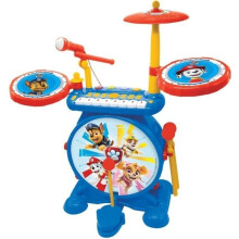 "Pat" Patrol - Elektronische Batterie für Kinder - Leuchtend - Komplett 3 in 1 - Keyboard, Becken und Hocker - LEXIBOOK