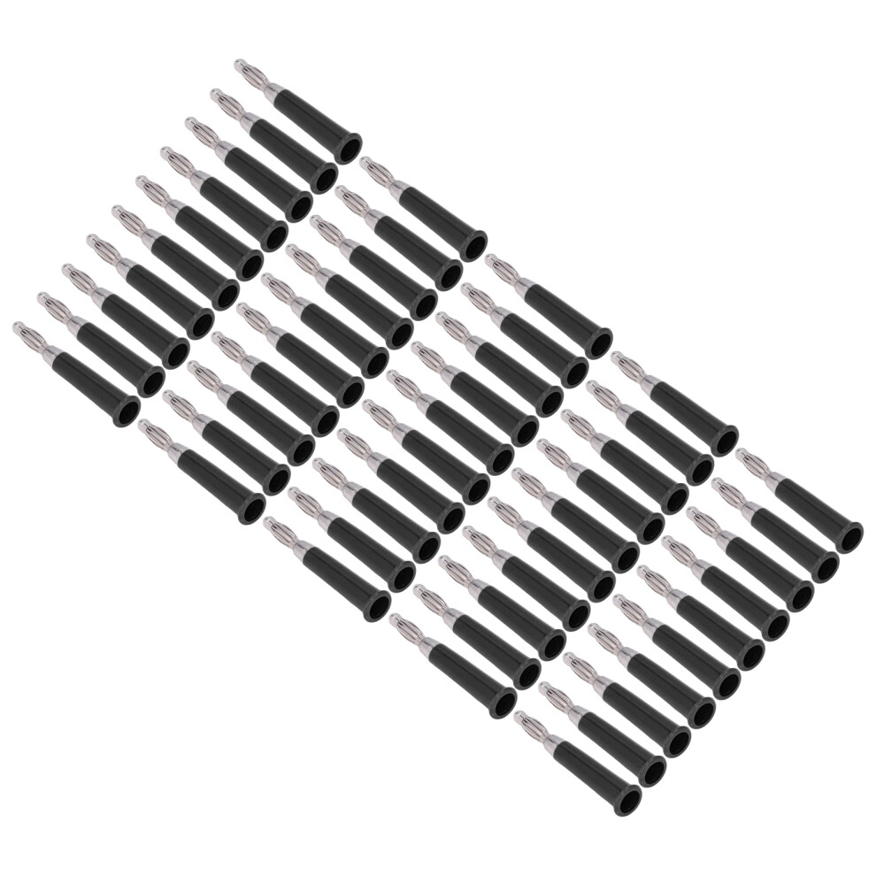 50Pcs Black Abs Zinc Alloy Welded Male Lantern Banana Plugs For 4Mm Sockets 5031376062045
