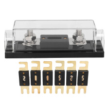 Portafusibles ANL impermeable con 6 fusibles de repuesto, cubierta de cristal transparente, uso de emergencia, resistente a la corrosión, adecuado