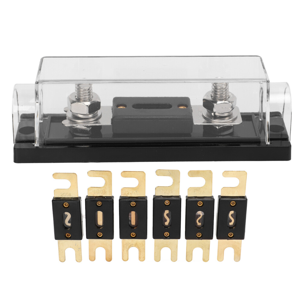 Waterproof Anl Fuse Holder With6spare Fuses Transparent Crystal Cover Emergency Use Corrosion Resistance Suitable For Yacht Agricultural Vehicle 9551475324913
