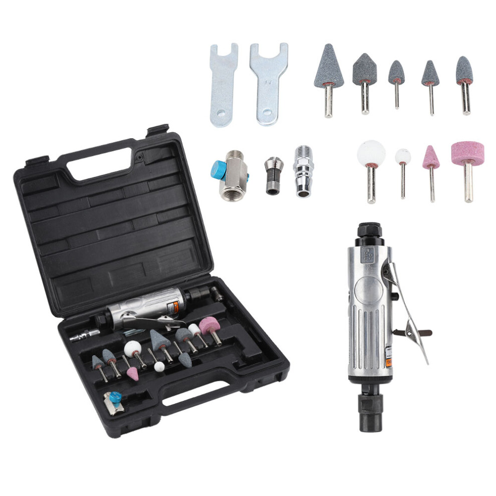 Lightweight Aluminum Body Pneumatic Die Grinder Kit With Low Vibration Design And Rear Exhaust For Tight Spaces And High Power Applications Durable 9190834113593