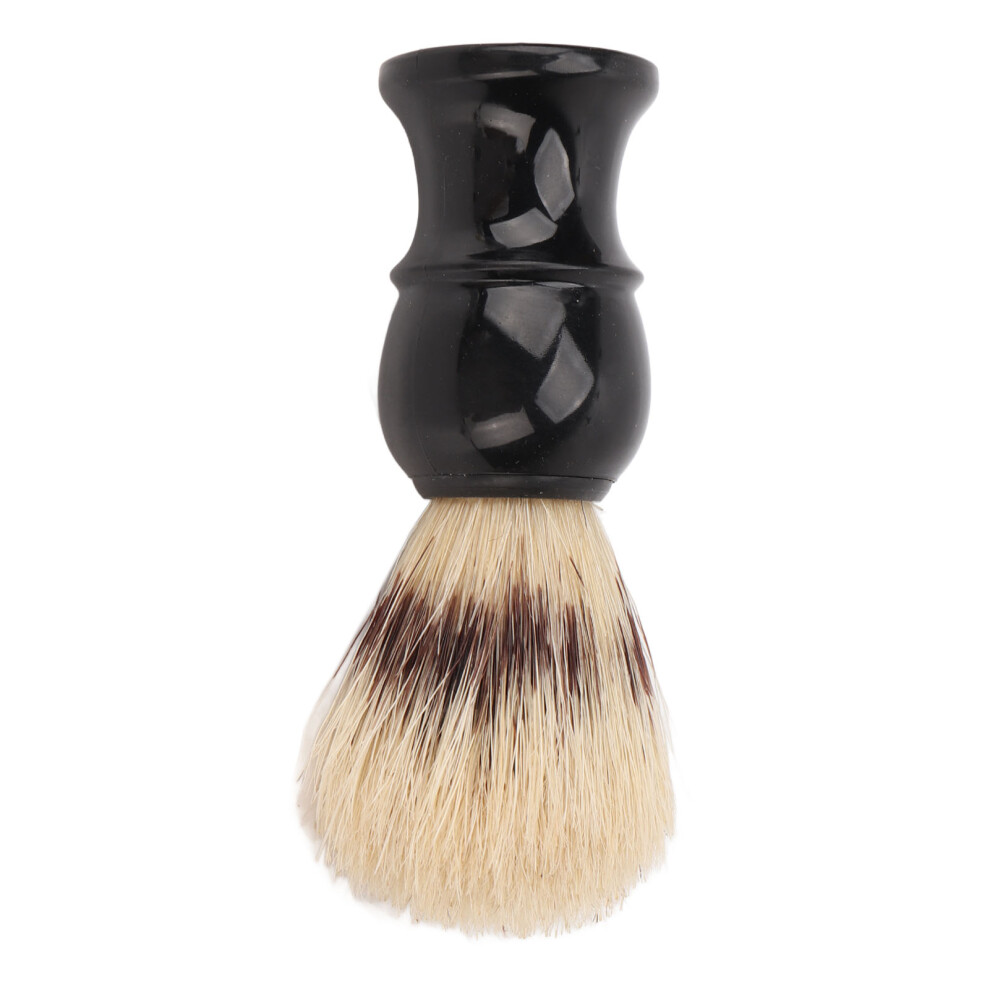 Portable Black Shave Brush with Curved Handle for Beard & Skin Care