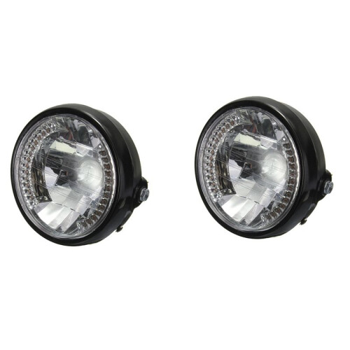2X Farol Redondo de Motocicleta de 7 Polegadas Lâmpada de Halogênio H4 para BOBBER