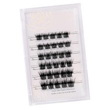 Selbstklebende falsche Wimpern Cluster-Set, 30 Stück, 10-14 mm, Schwarz