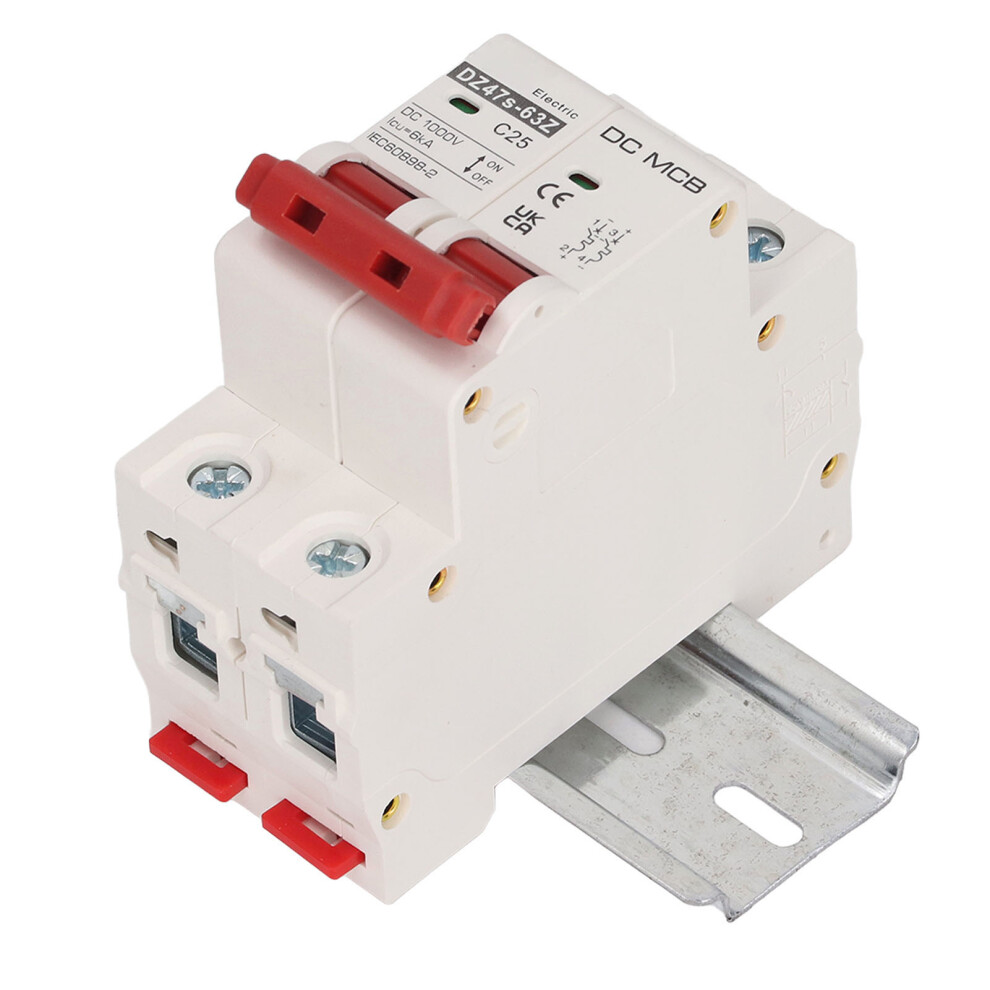 2P 1000V 25A Dc Circuit Breaker Modular Short Circuit Protection Din Rail Mount 7661371358867