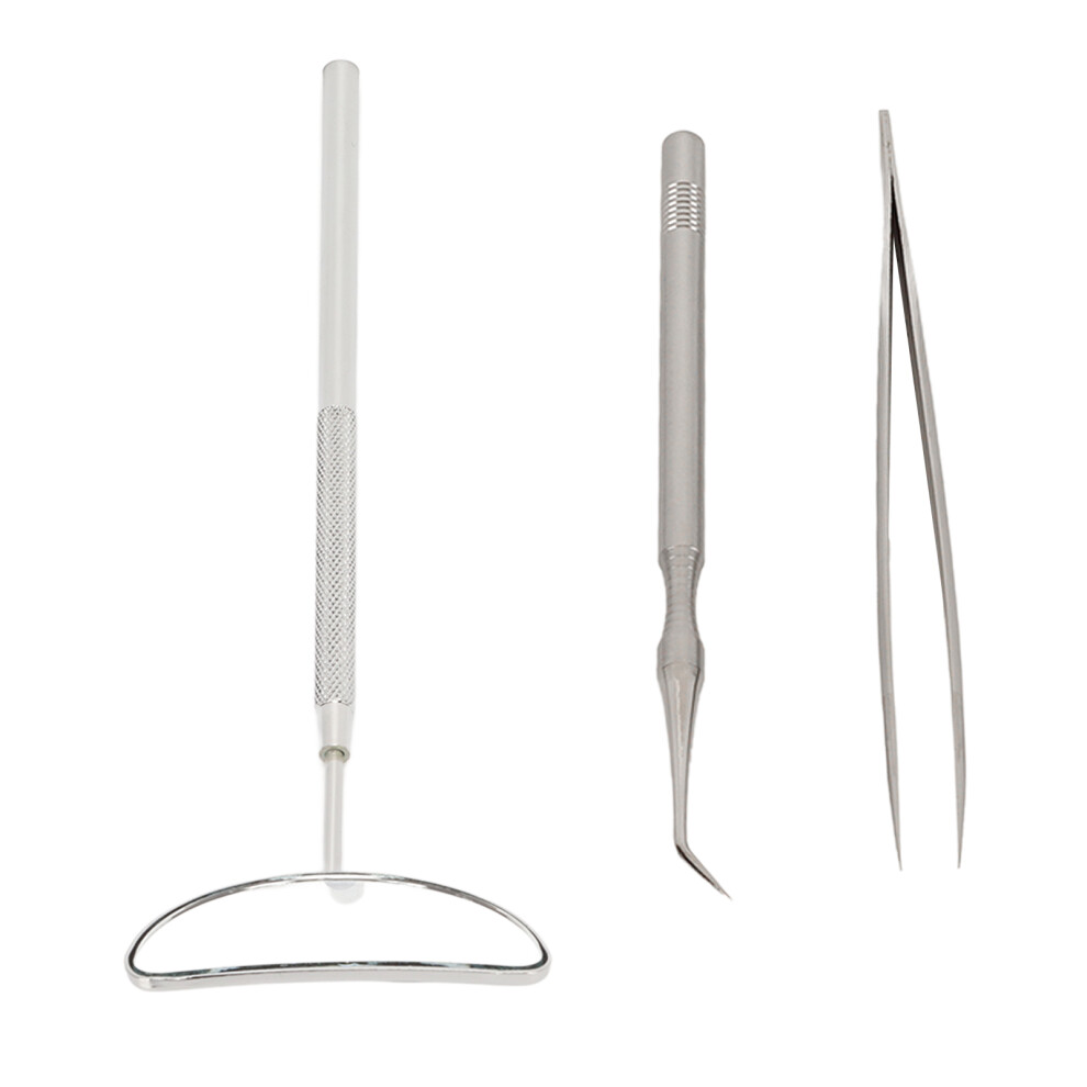 Silver 3Pcs Stainless Steel Eyelash Lift & Extension Tools Set Â