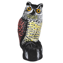 Bufniță cu cap rotativ, statuie decorativă de bufniță pentru combaterea dăunătorilor fără substanțe chimice, momeală realistă în formă