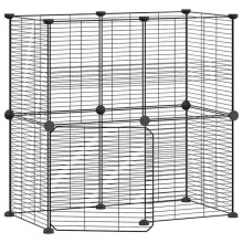 Gaiola para animais de estimação com 12 painéis e porta 35 x 35 cm preta 02_0041561