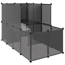 Gaiola para pequenos animais 142 x 74 x 93 cm PP e aço preto 02_0041646