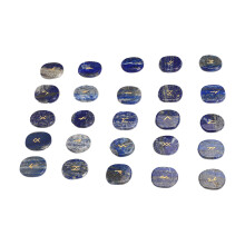 25 Stück Natur-Runensteine-Set Lapislazuli