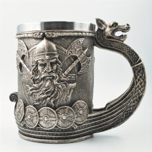 Wikinger-Bierkrug, Edelstahl-Kaffeetasse, Vintage-Wasserbecher, Sommer-Winter-Trinkgeschirr, Geburtstagsgeschenke,