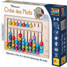 'Compose-mots - Jogo Montessori - MONTESSORI - Quadro de Madeira, Letras e Números Magnéticos'