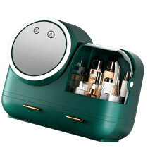 Portable Two Drawer Cosmetic Makeup Organizers LED-Green