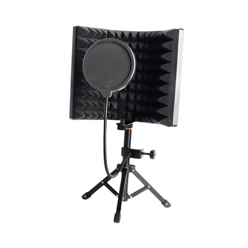 3 Panels Microphone Isolation Shield for Studio Podcasts Recording Equ