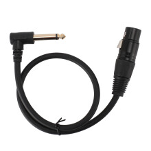 Flexible PVC Jacket Right Angle XLR Cable, Balanced Microphone Cables With Gold Plated Connector And Noise Cancellation, Oxygen Free Copper Shielding
