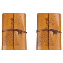 2X Refillable Notebook Journals,A6 Leather Bound Travel Diary Art Drawing Sketchbook Journals to Write in for Women