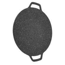 38cm Round Aluminum BBQ Grill Pan with Medical Stone Coating for Indoor Outdoor Cooking