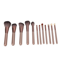 12pcs Synthetic Fiber Makeup Brush Set with PU Leather Storage Bag