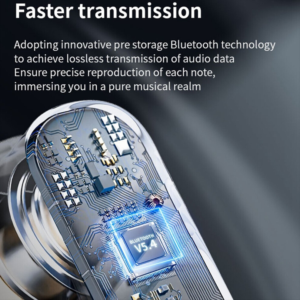 Black Bluetooth V5.4 Earphone Noise Cancellation Color Screen Touch High Sound Quality Binaural Anc+Enc Earphone,A