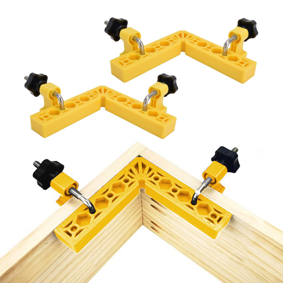 Adjustable 90-Degree Woodworking Clamp Set Yellow For Corner Fixing 7661377008254