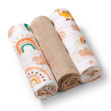 Fundas de muselina arcoíris 70x70, Babyono