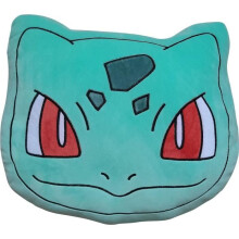 Premium 3D Kissen - POKEMON - Bulbizarre Gesicht - Mikrofaser - 40 cm