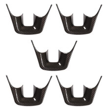 5X Steering Wheel Cover Trim for Fortuner 2016-2022 Steering Wheel Panel Protection Accessories ABS Carbon Fiber