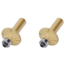 2X Marmor 31mm Durchmesser Bullnose Diamant Profil Rad Fräser Goldton
