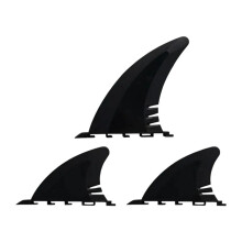 3 Pieces PVC Surfboard Surf Fins Combo Hydrodynamic Design Black Repla