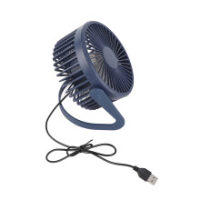 Ventilatore da scrivania portatile blu scuro USB, rotazione a 360, basso rumore