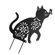 1/2 stuks Cat Stakes Outdoor Decoraties Zwarte-Kijk omhoog kat