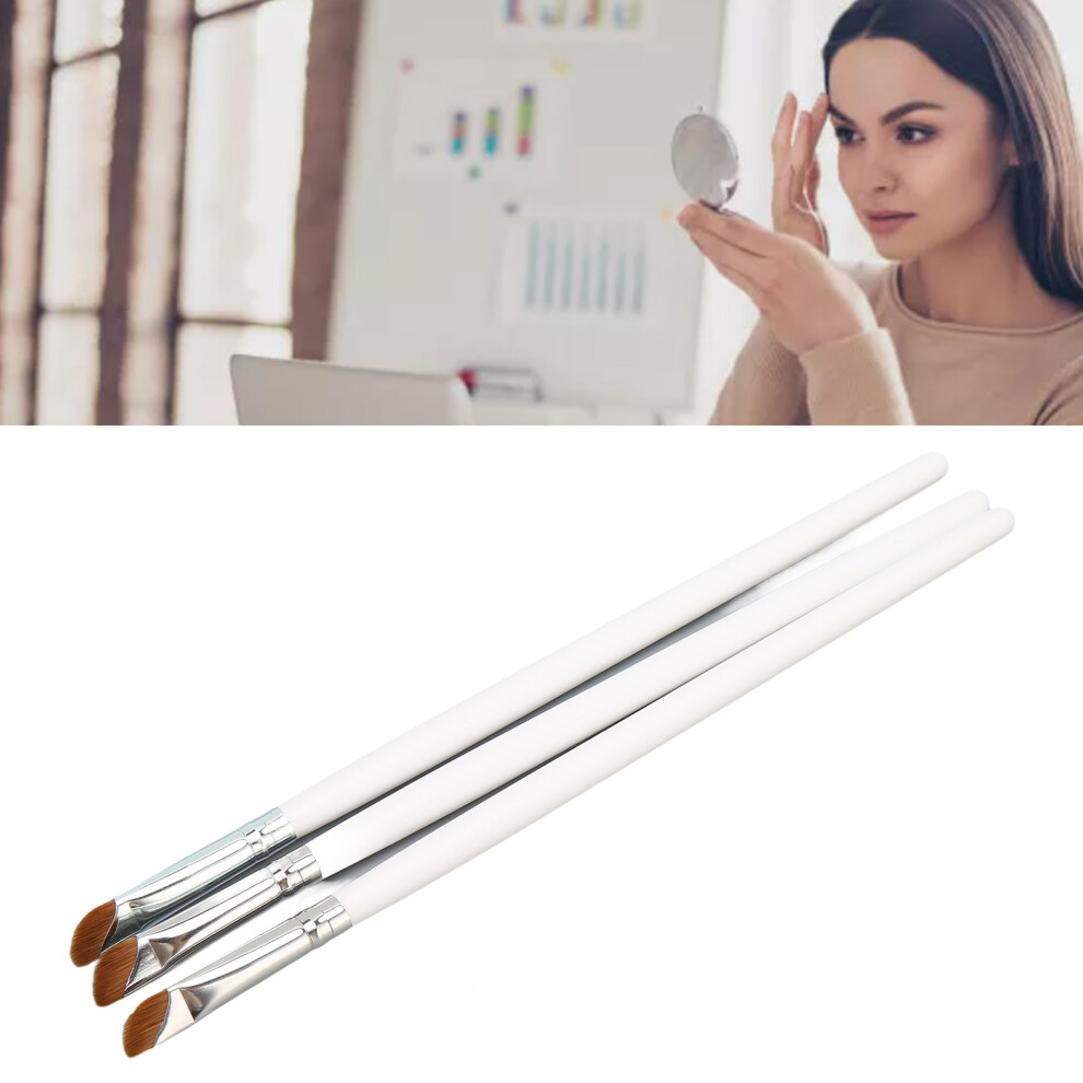 White 3pcs Ultra Thin Angled Eyeliner Brush Set for Perfect Lines