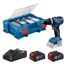 Akku-Schlagbohrmaschine BOSCH PROFESSIONAL - GSB 18V-65 - 18V - Mit 2 GBA 18V 4,0Ah Batterien + GAL 18V-40 Ladegerät, L-Case