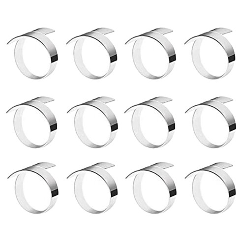 12 Pcs Anneau de Serviette, Support de Serviette de Cercle Argent 1