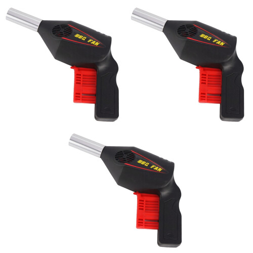 3Pièces Ventilateurs Bbq Manuels Noirs Vent Souffleur Pour Camping 2