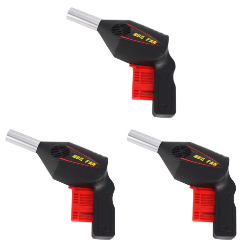3Pièces Ventilateurs Bbq Manuels Noirs Vent Souffleur Pour Camping 1