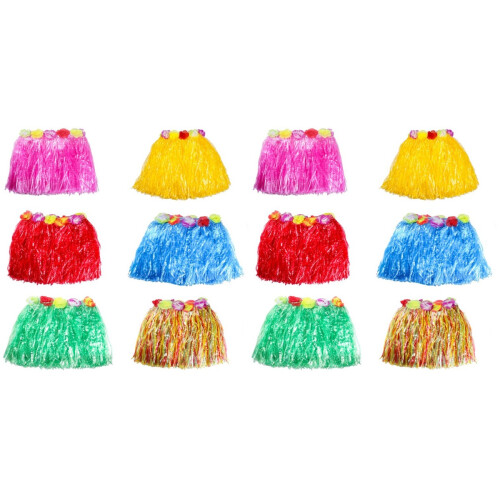 12Pièces Jupe Colorée Hawaïenne Fleurs Pour 1