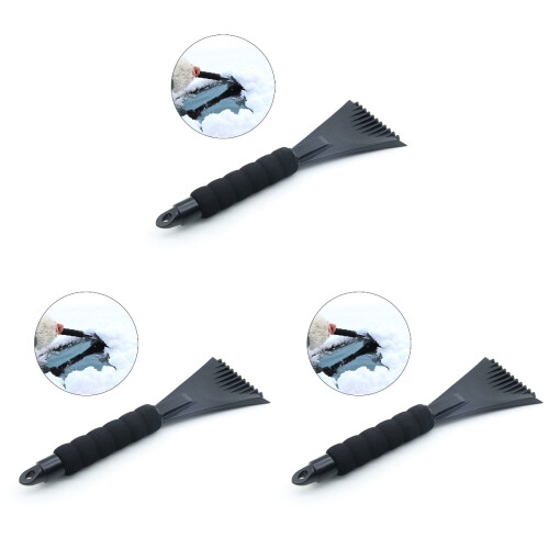 3Pièces Grattoir Glace Noir ABS Solide Confortable Et 1