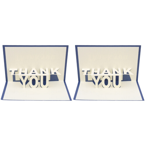 2Pièces Carte 3D Fête Des Mères Bleue Élégant À 1