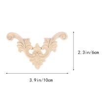 8Pièces Ornements En Bois Beige Sculptés Appliques Décoratives