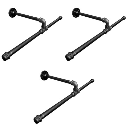 3Pièces Tringles Noir Pour Organisation Vêtements 1