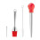 2Pièces Assaisonnement Silicone Acier Cuisine Rouge 10
