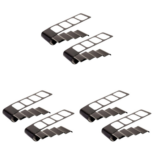 6Pièces Rangement Télécommandes Noir 4 Compartiments Support Robuste 1