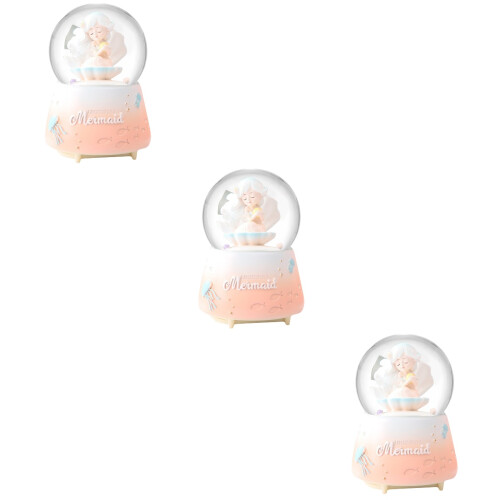 3Pièces Boules À Neige Sirène Multi Couleurs Décor Table Bureau Enfant 1