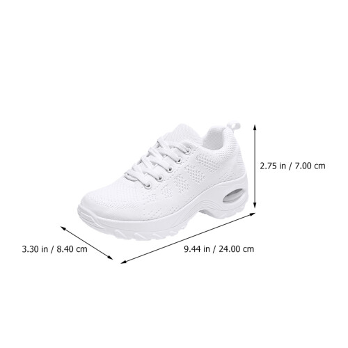 1Paire Baskets Femme Blanches Casual Design Élégant 1