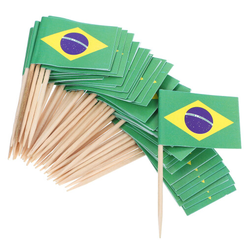 300Pièces Pics Drapeaux Colorés Bois Papier Pour Buffet